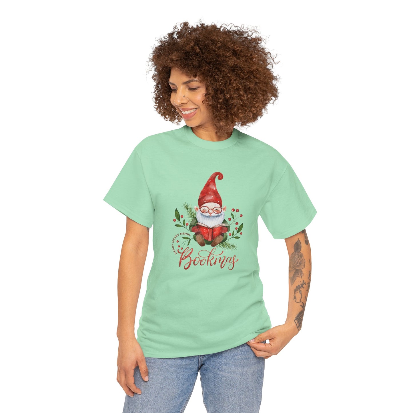 Gnome, Bookmas - Unisex Heavy Cotton Tee - 10771