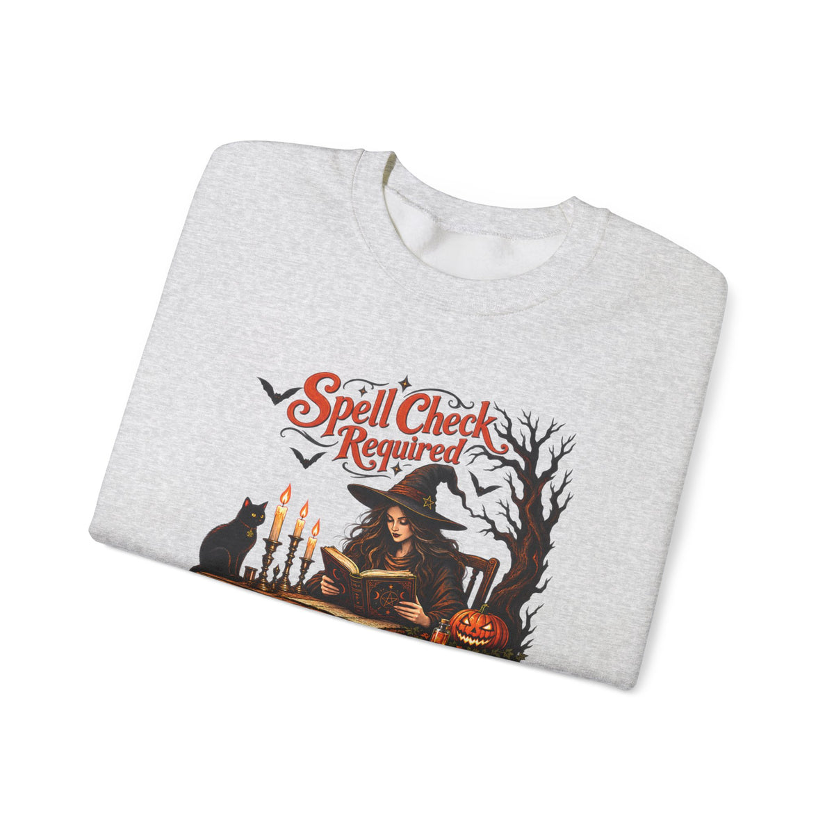 Spell Check Required Sweatshirt, Vintage Witch Halloween Crewneck - 14543