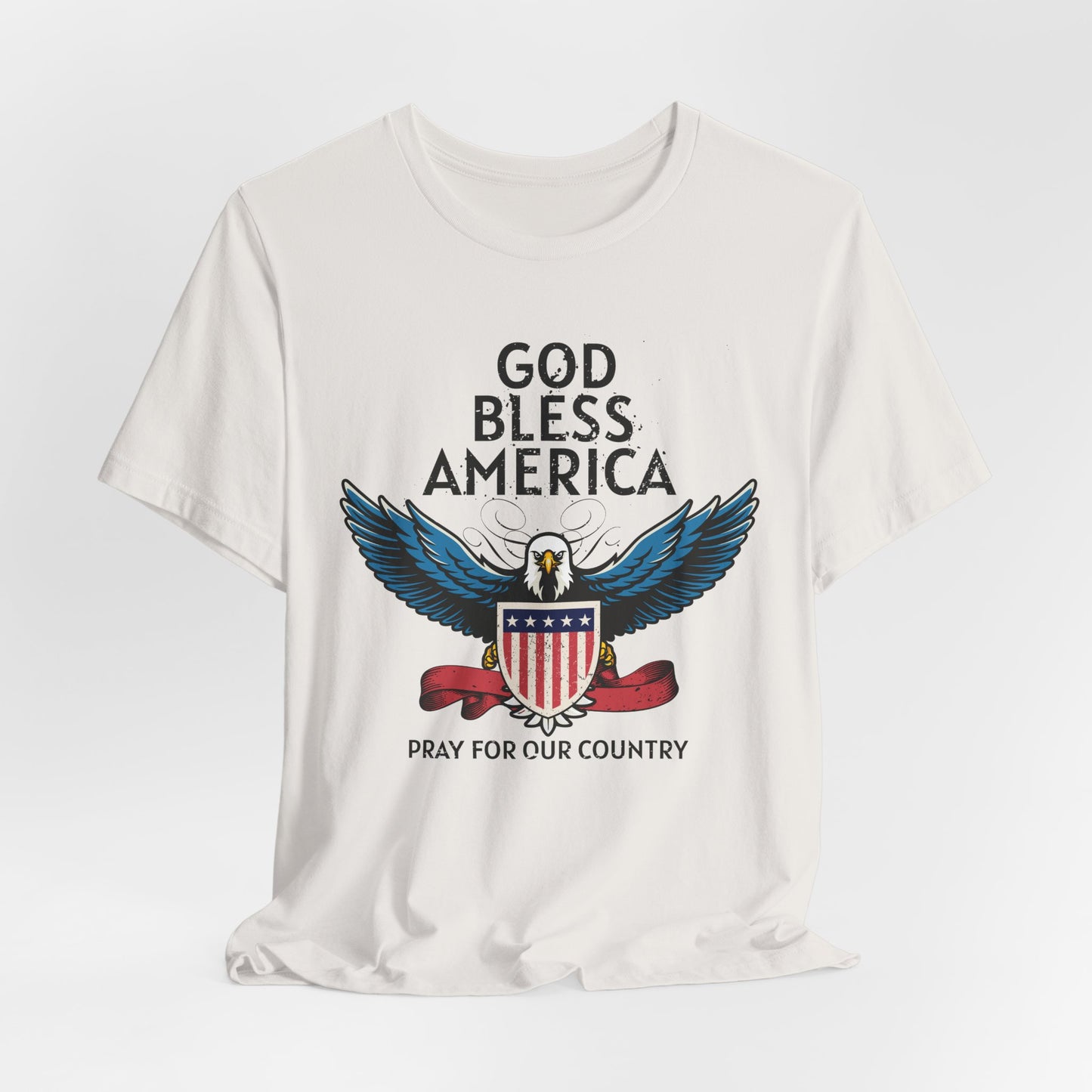 God Bless America Unisex Tee | Patriotic Shirt, American Eagle Design, Casual Wear, Independence Day, Gifts for Veterans - 13786