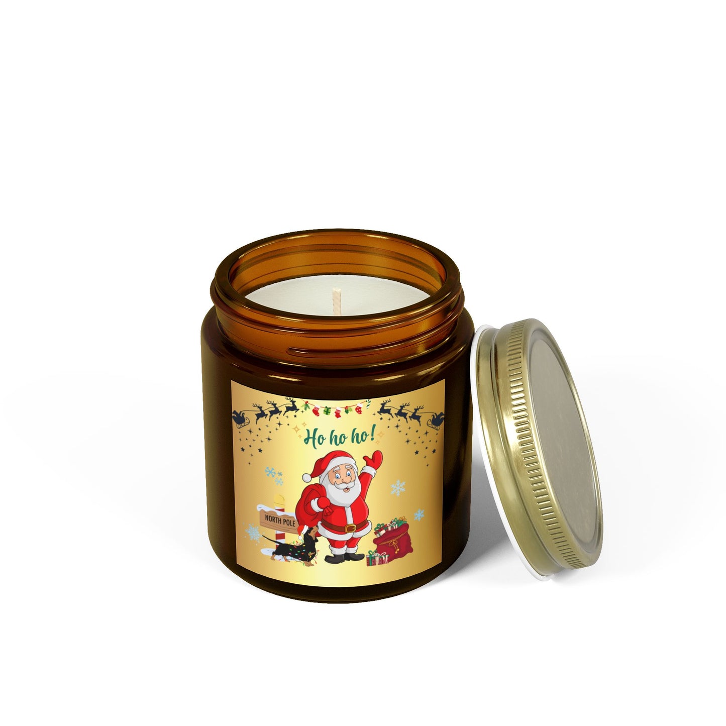 Santa - Scented Candles, Coconut Apricot Wax (4oz, 9oz)