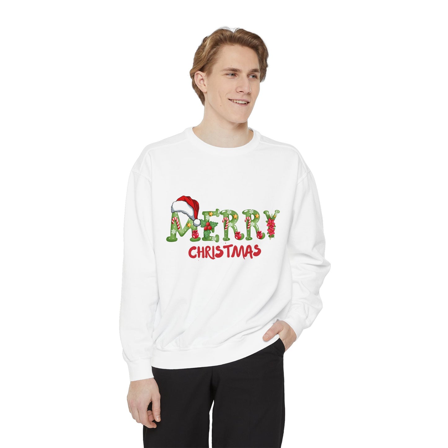 Merry Christmas - Unisex Garment-Dyed Sweatshirt