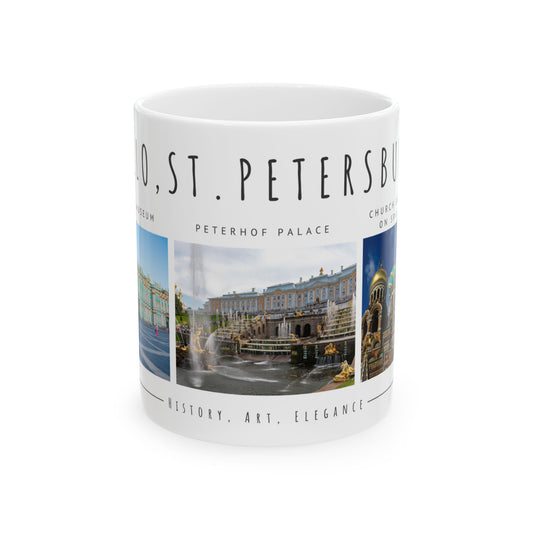 Hello, St. Petersburg Ceramic Mug - 11oz & 15oz - Historical Landmarks Photo Collection - 12105