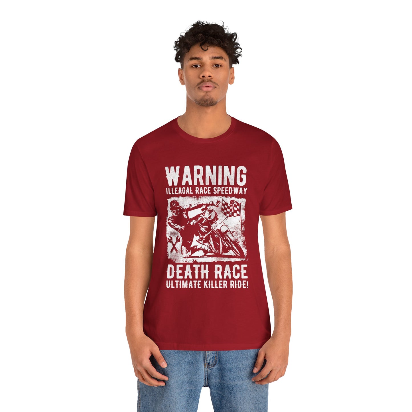 Warning: Illegal Race Speedway- Unisex Jersey Short Sleeve Tee - 13406