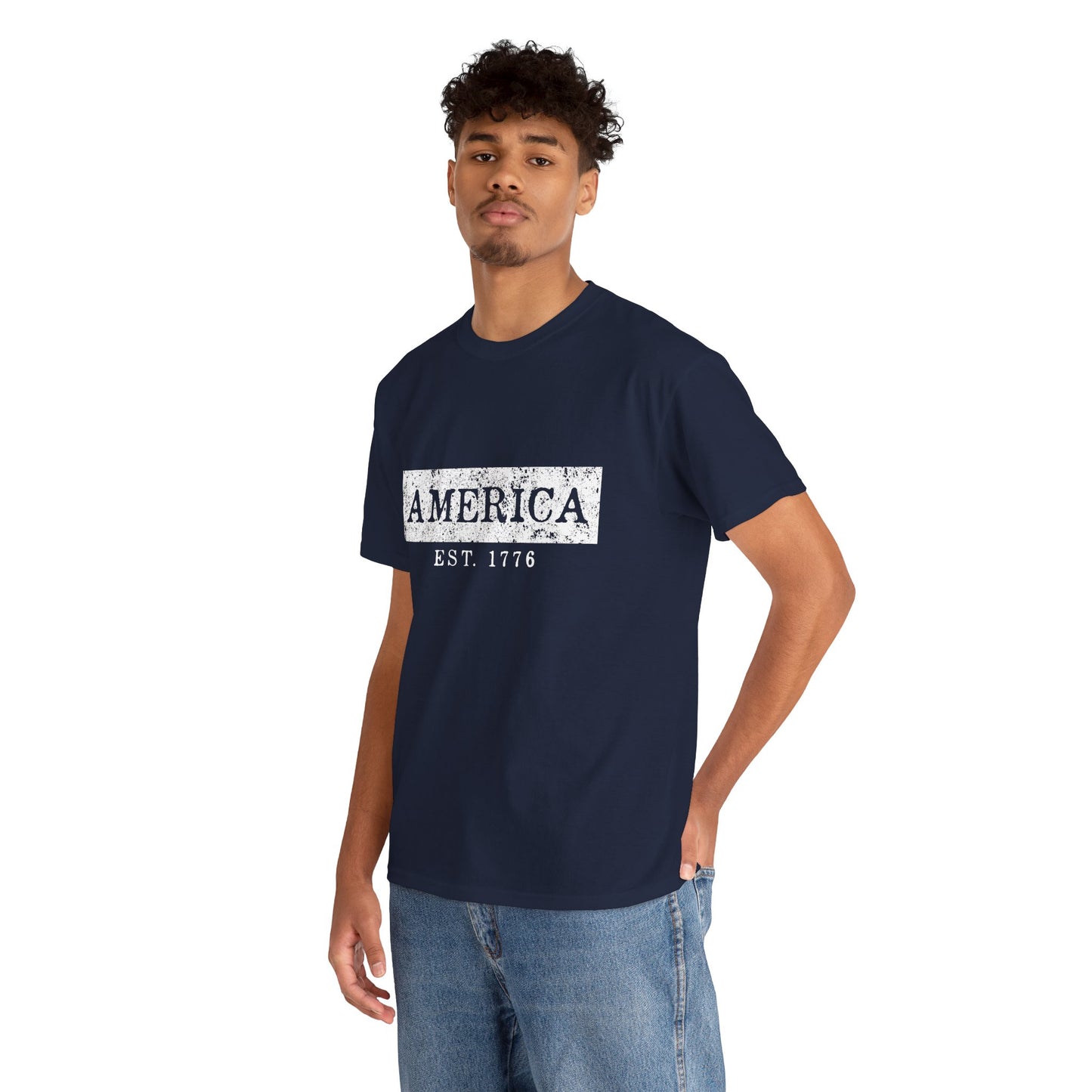 Patriotic Unisex Tee - America EST 1776, Vintage Style Shirt, Independence Day Gift, Casual Wear, Gifts for Him/Her - 13736