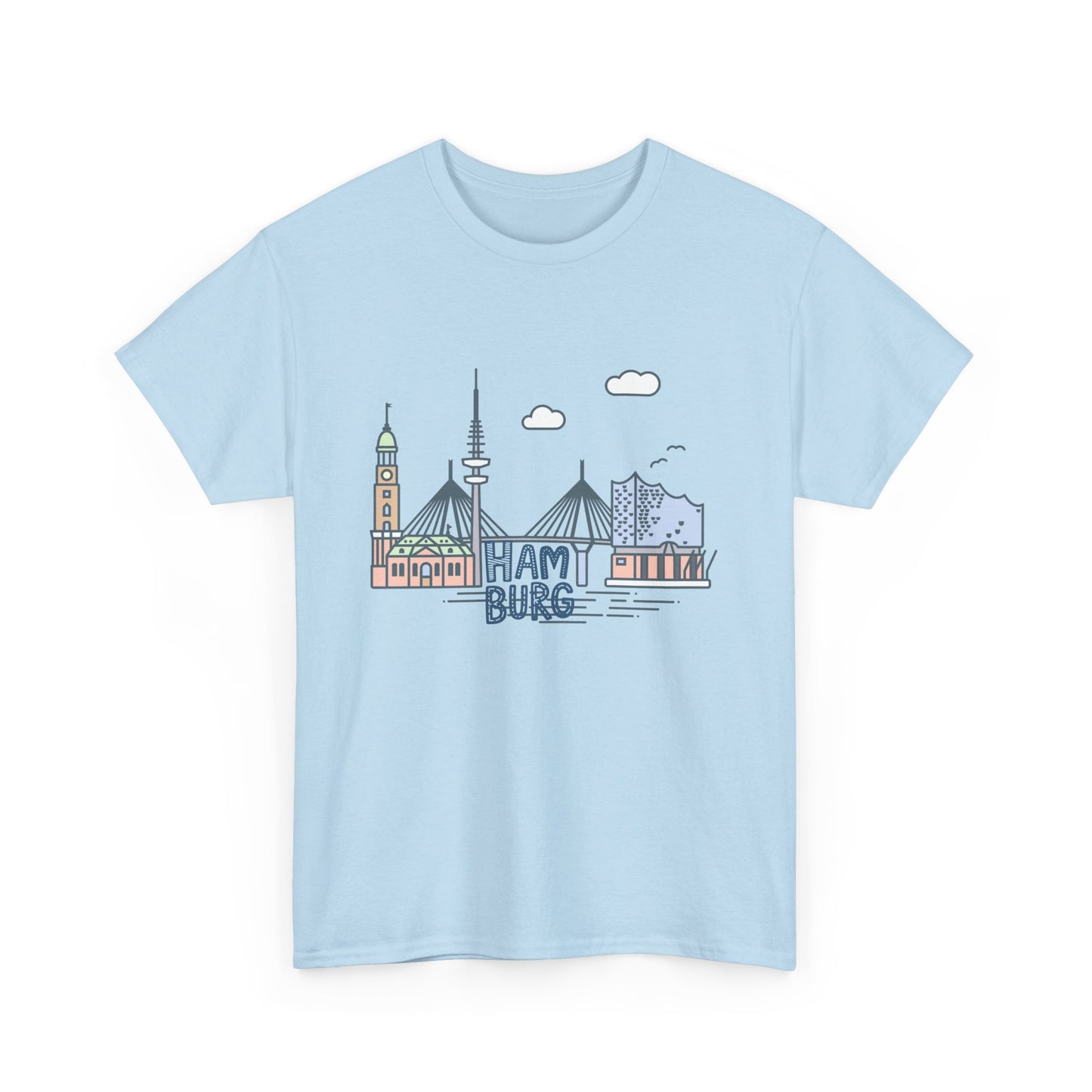 Hamburg, Vintage-Inspired Unisex Heavy Cotton Tee - 12244