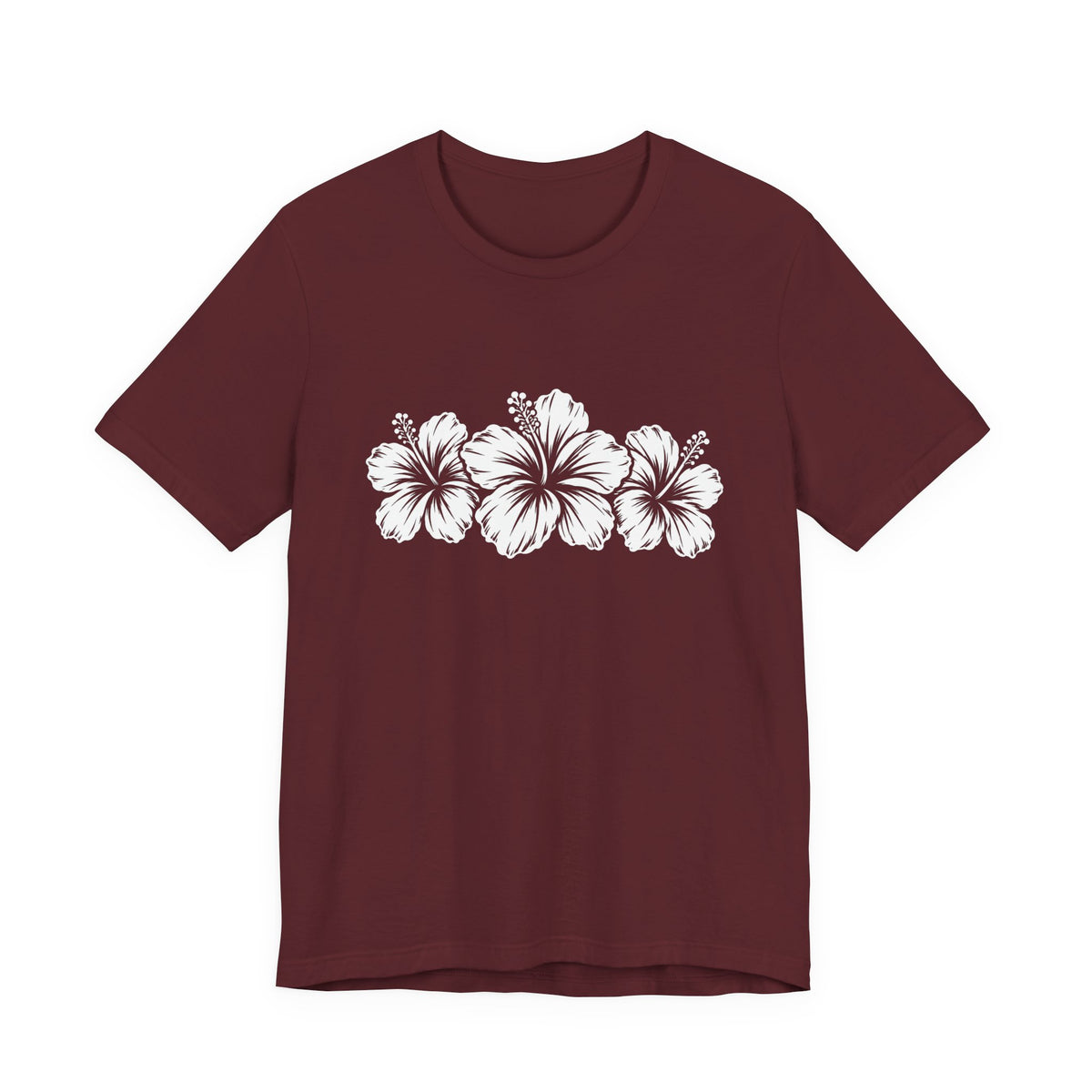 Hibiscus Floral T-Shirt,  Tropical Flower Graphic Tee - 14995