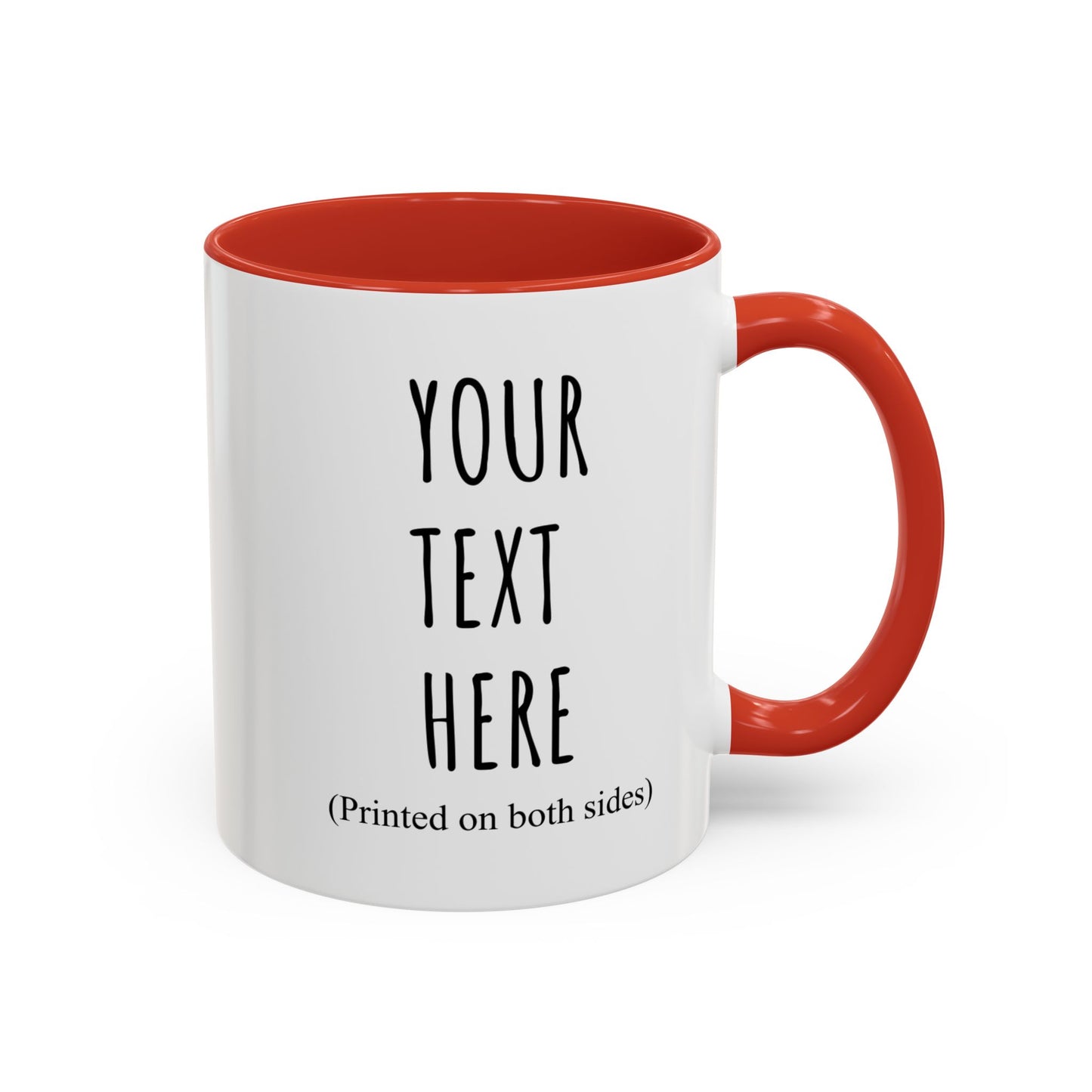 Personalized Accent Coffee Mug – Custom Text Printed Both Sides (11oz & 15oz) - 14676