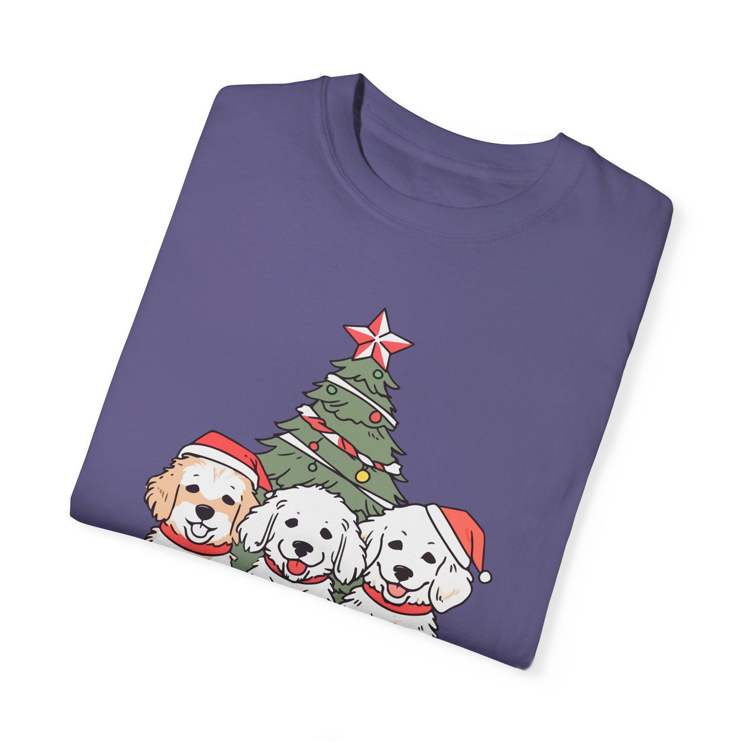 Puppies, Merry Christmas - Unisex Garment-Dyed T-shirt - 10280