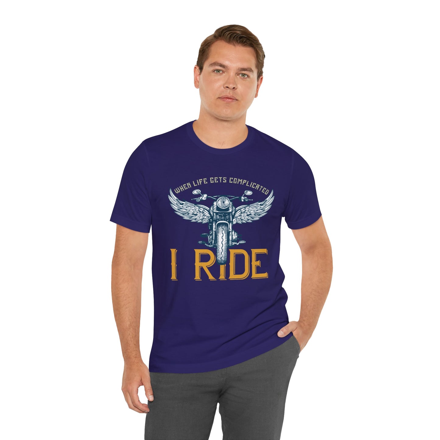 When Life Gets Complicated, I Ride - Unisex Jersey Short Sleeve Tee - 13959