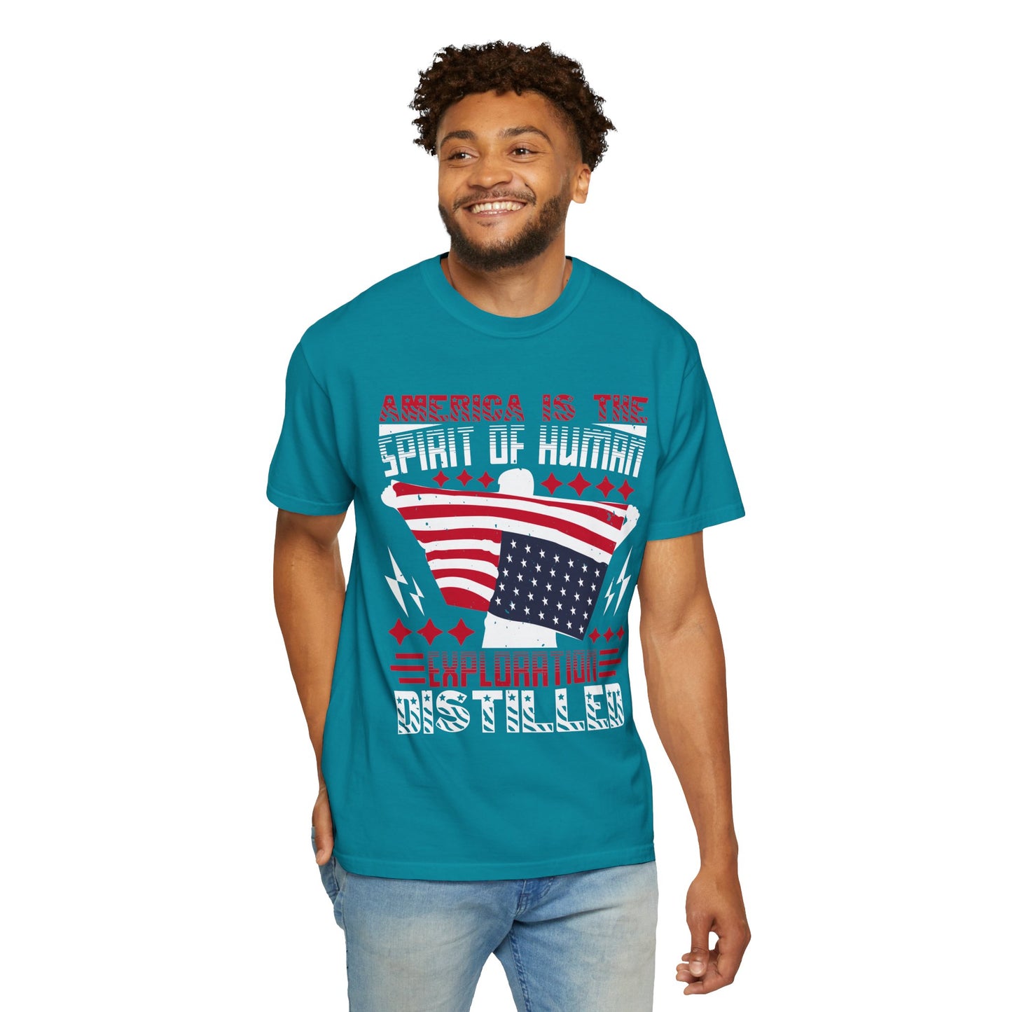 Patriotic Unisex T-Shirt - Spirit of Human Exploration, Independence Day Gift, July 4th Celebration Wear, American Pride Tee - 13792