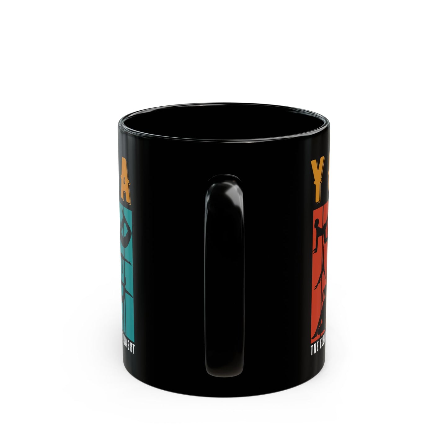 Yoga - Element of Enlightenment Black Mug for Mindful Sipping, Meditation Gift, Yogini Coffee Cup - 13168
