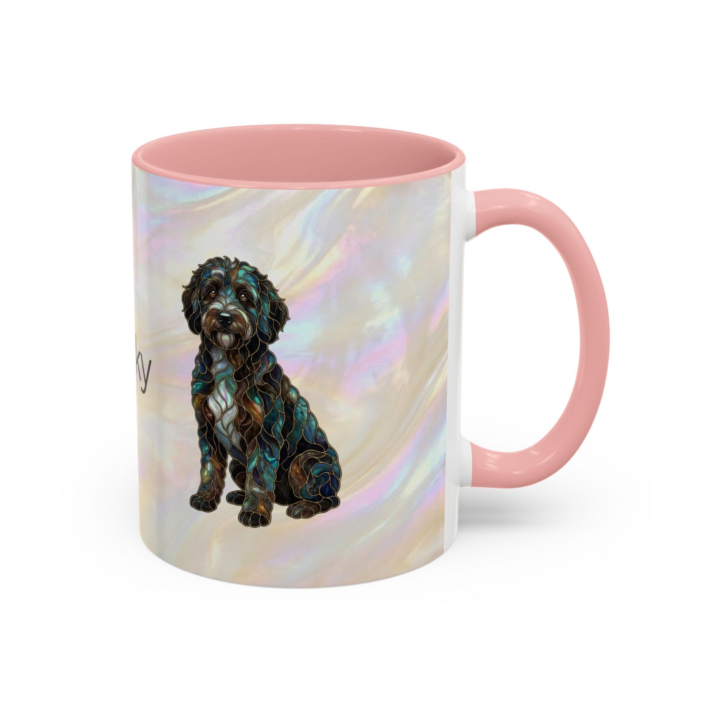 Portuguese Water Dog Accent Coffee Mug — Stained Glass Design (11/15oz) - 14655