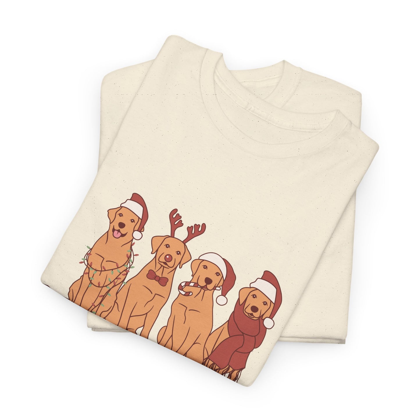 Golden Retrievers, Merry Christmas - Unisex Heavy Cotton Tee - 10282