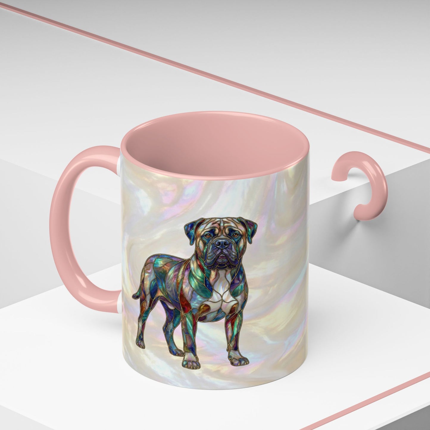 Bull Mastiff Accent Coffee Mug -Stained Glass Style (11/15oz) 14622