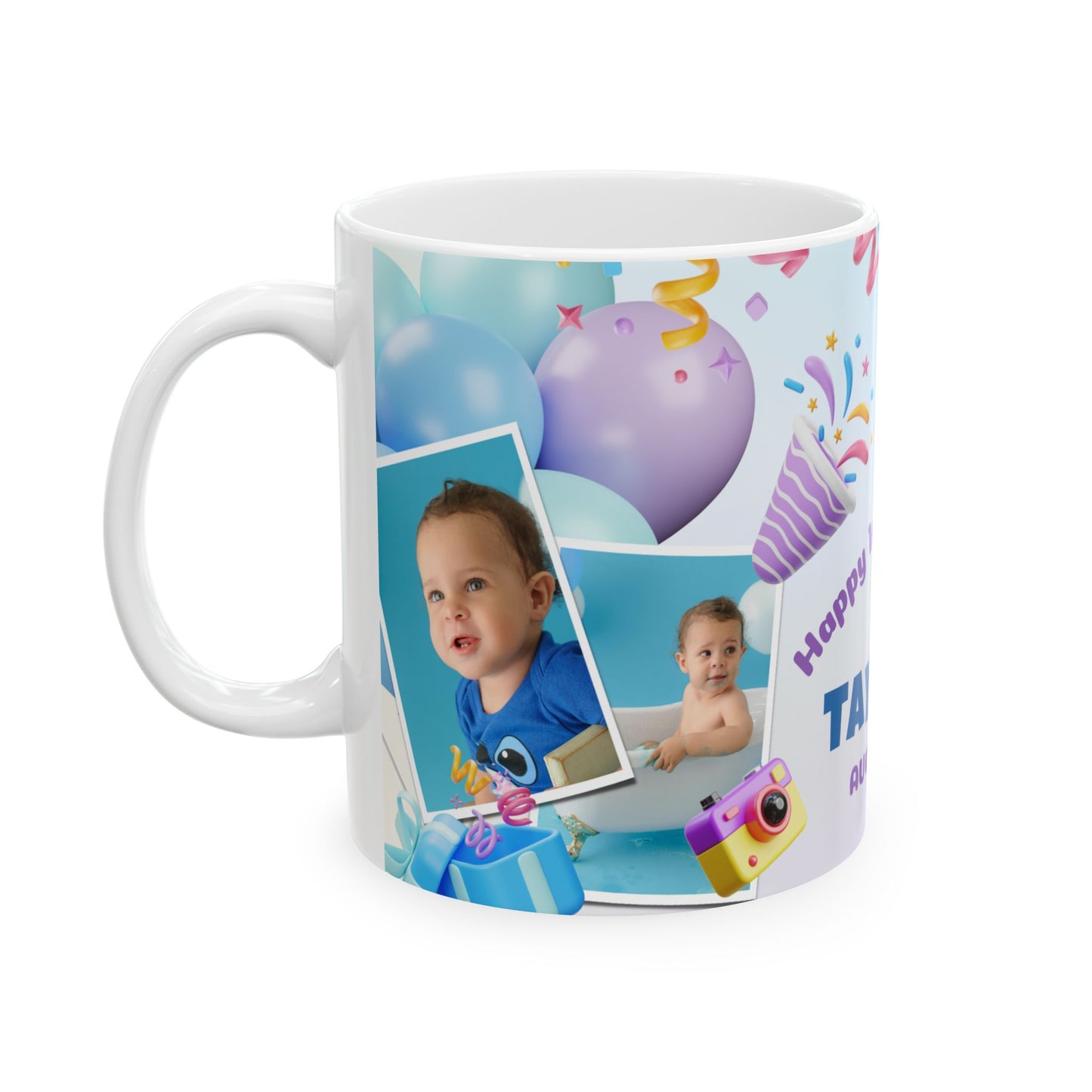 Personalized Birthday Mug for Kids, Custom Photo Cup, Gift for Birthday Celebration, Unique Child’s Mug, Party Favor - 13971