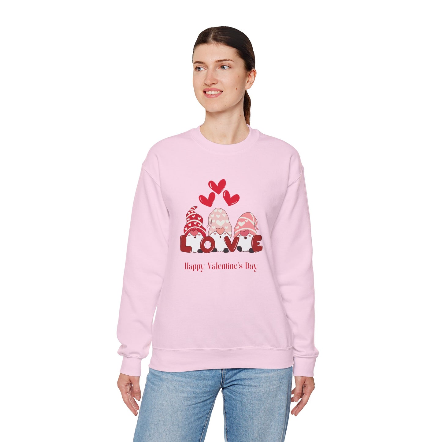 Gnomes, Love, Happy Valentine's Day - Unisex Heavy Blend™ Crewneck Sweatshirt - 11350