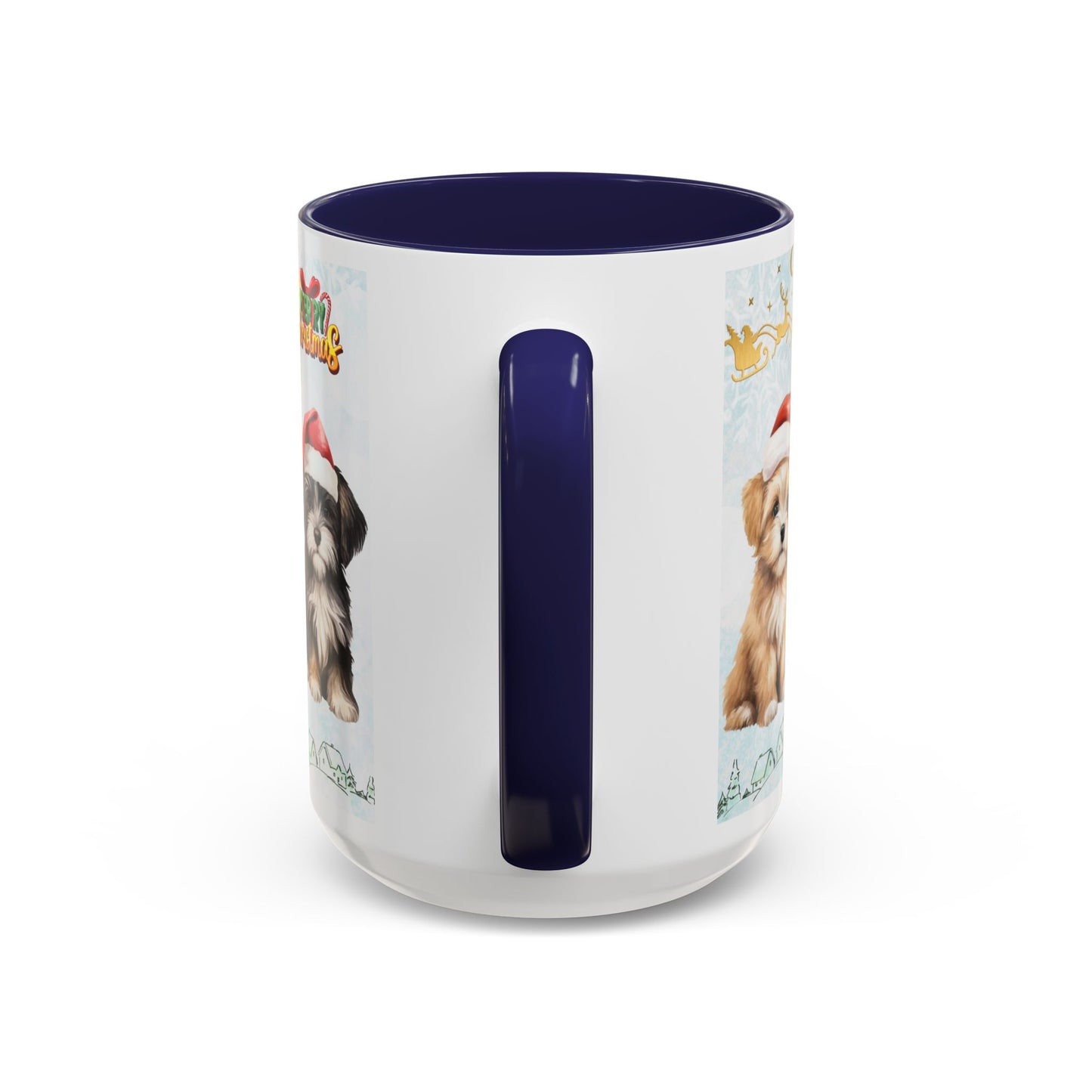 Merry Christmas, Puppies - Accent Coffee Mug (11, 15oz)