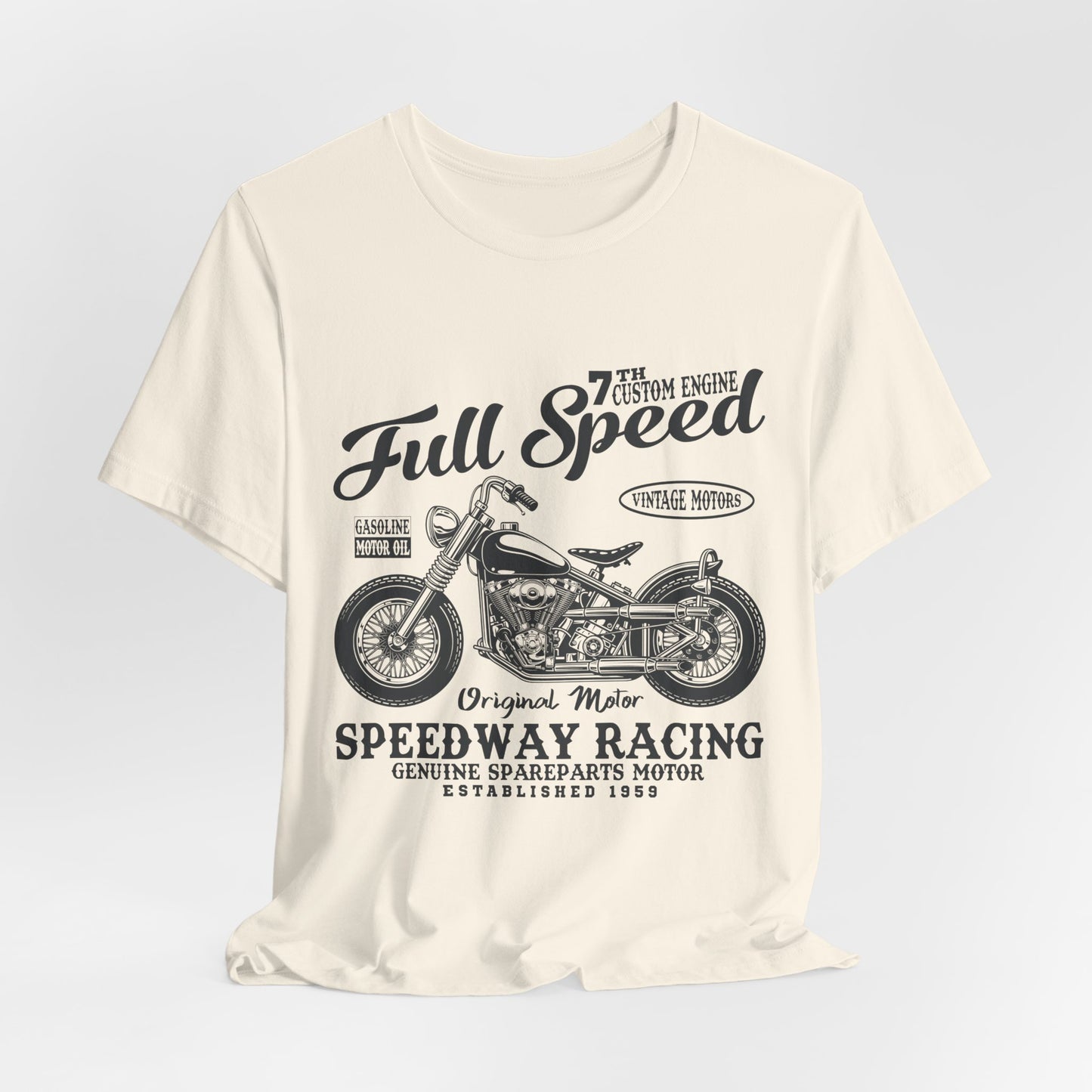 Full Speed, Vintage Motors - Unisex Jersey Short Sleeve Tee - 13297