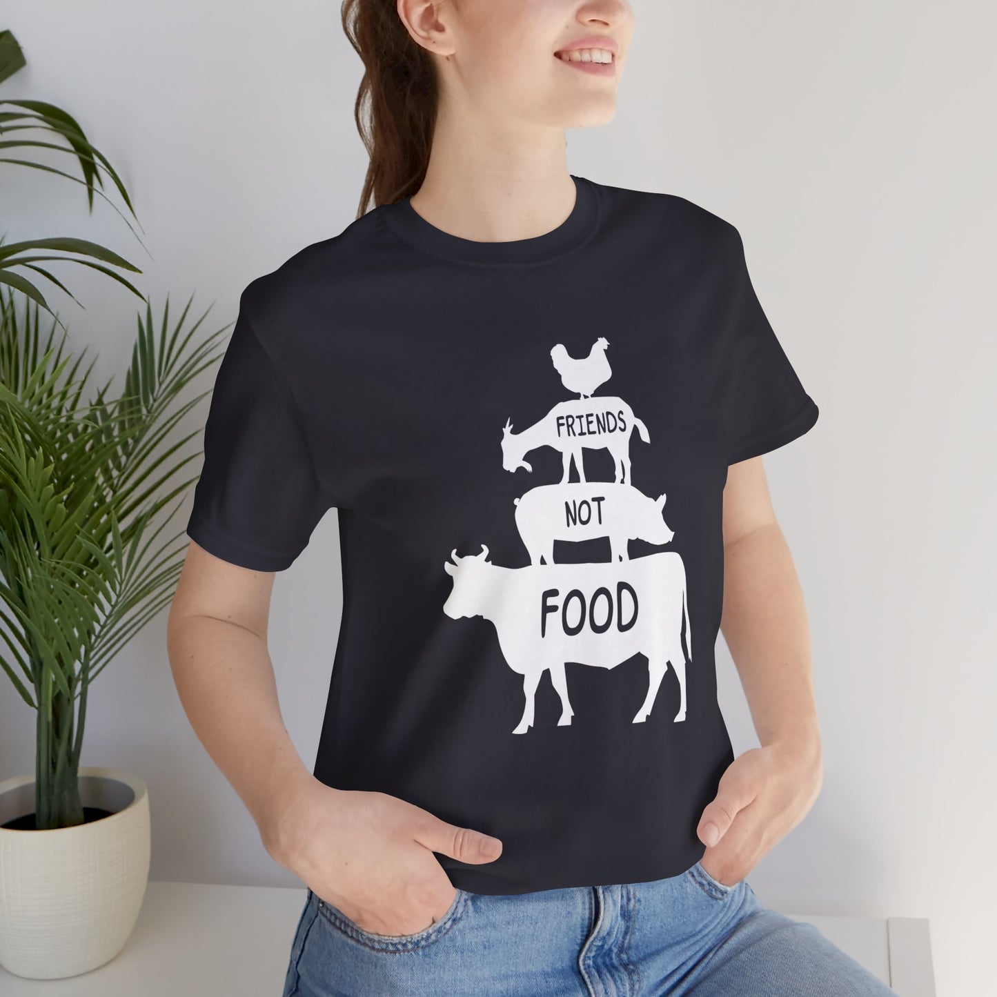 Vegan: Friends Not Food - Unisex Jersey Short Sleeve Tee