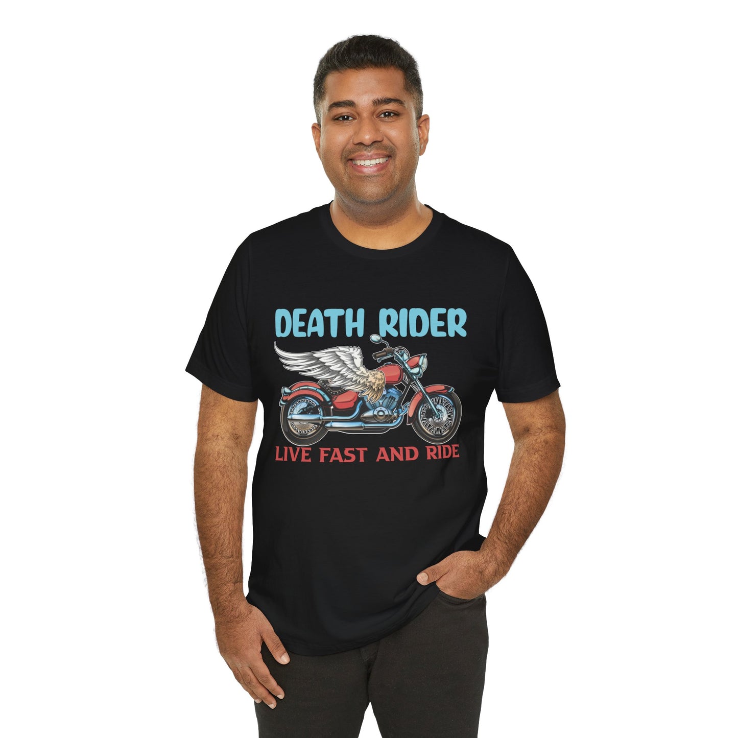 Death Rider, Live Fast and Ride  - Unisex Jersey Short Sleeve Tee - 13595