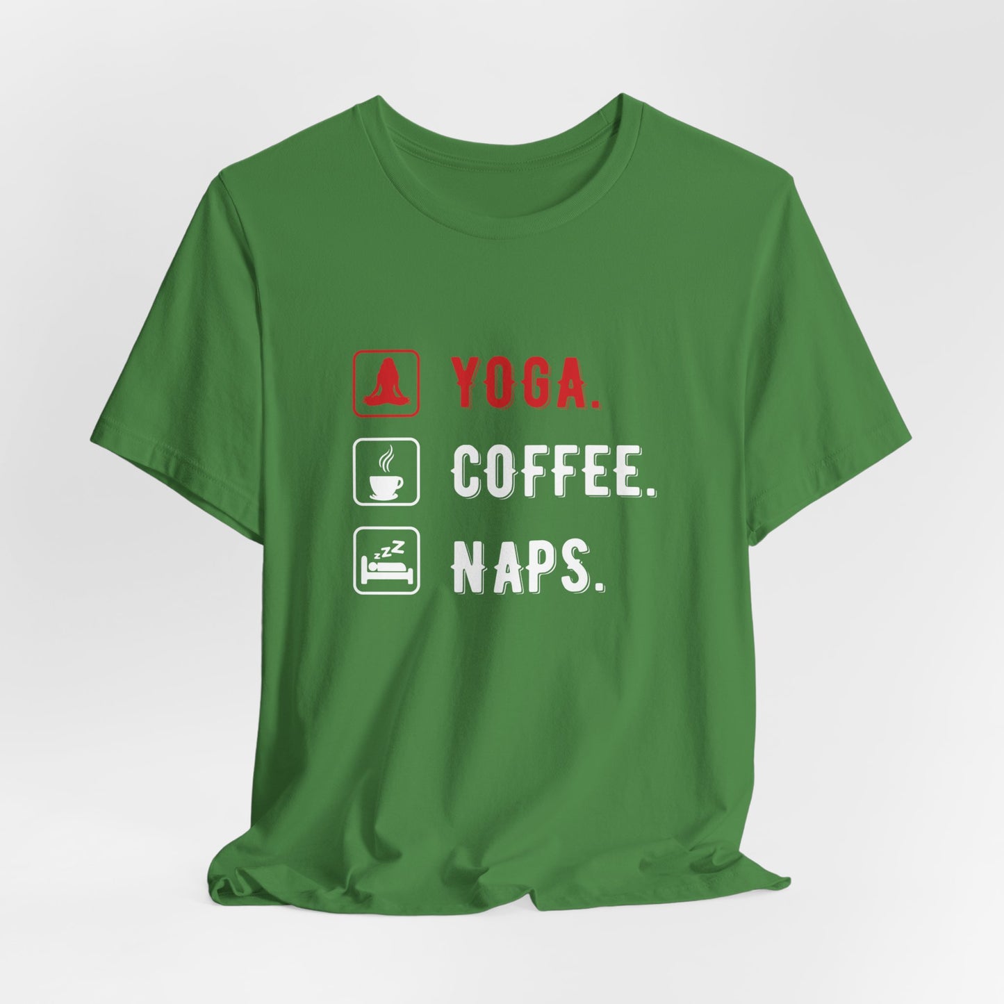 Yoga Coffee Naps - Unisex Jersey Short Sleeve Tee