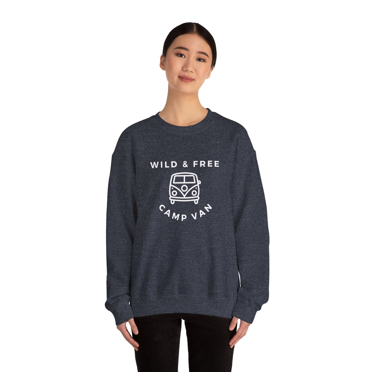 Wild & Free, Camp Van - Unisex Heavy Blend™ Crewneck Sweatshirt - 10741