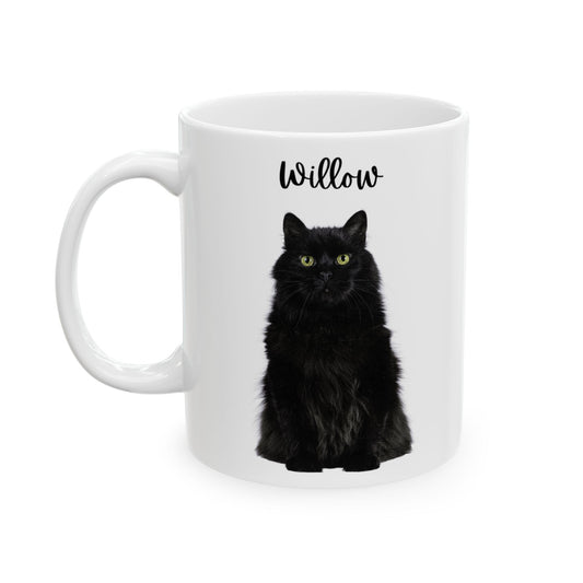 Personalised Cat Ceramic Mug, Modern Coffee Cup, Gift for Cat Lovers, Unique Home Decor - 14207