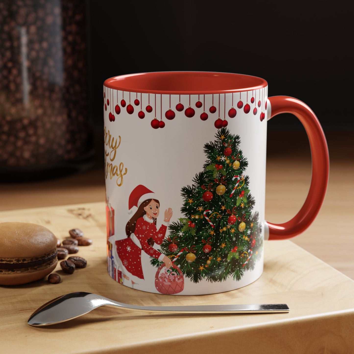 Merry Christmas - Accent Coffee Mug (11, 15oz)