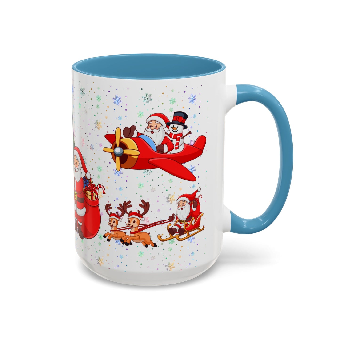 Christmas Party, Santa, Snowman & Reindeer - Accent Coffee Mug (11, 15oz) - 10429