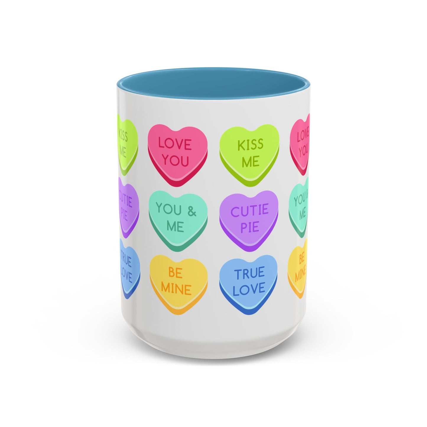 Love You, Kiss Me - Accent Coffee Mug (11, 15oz) - 11541
