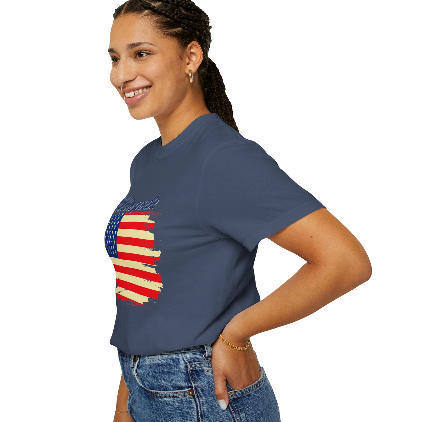 Patriotic Garment-Dyed T-Shirt - We the People, Independence Day Gift, Casual Wear, Constitution Day, Freedom Apparel - 13691
