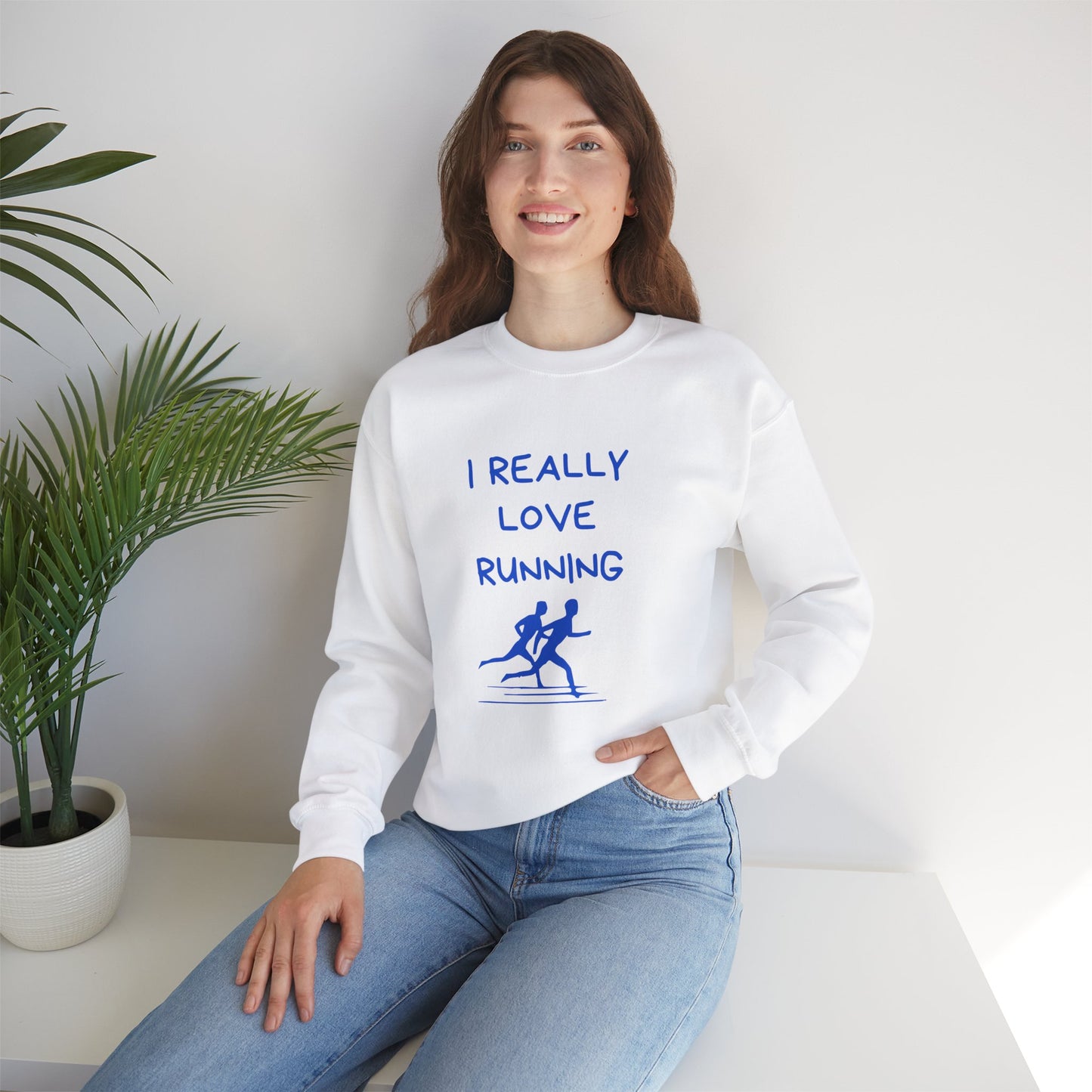 I Really Love Running - Unisex Heavy Blend™ Crewneck Sweatshirt