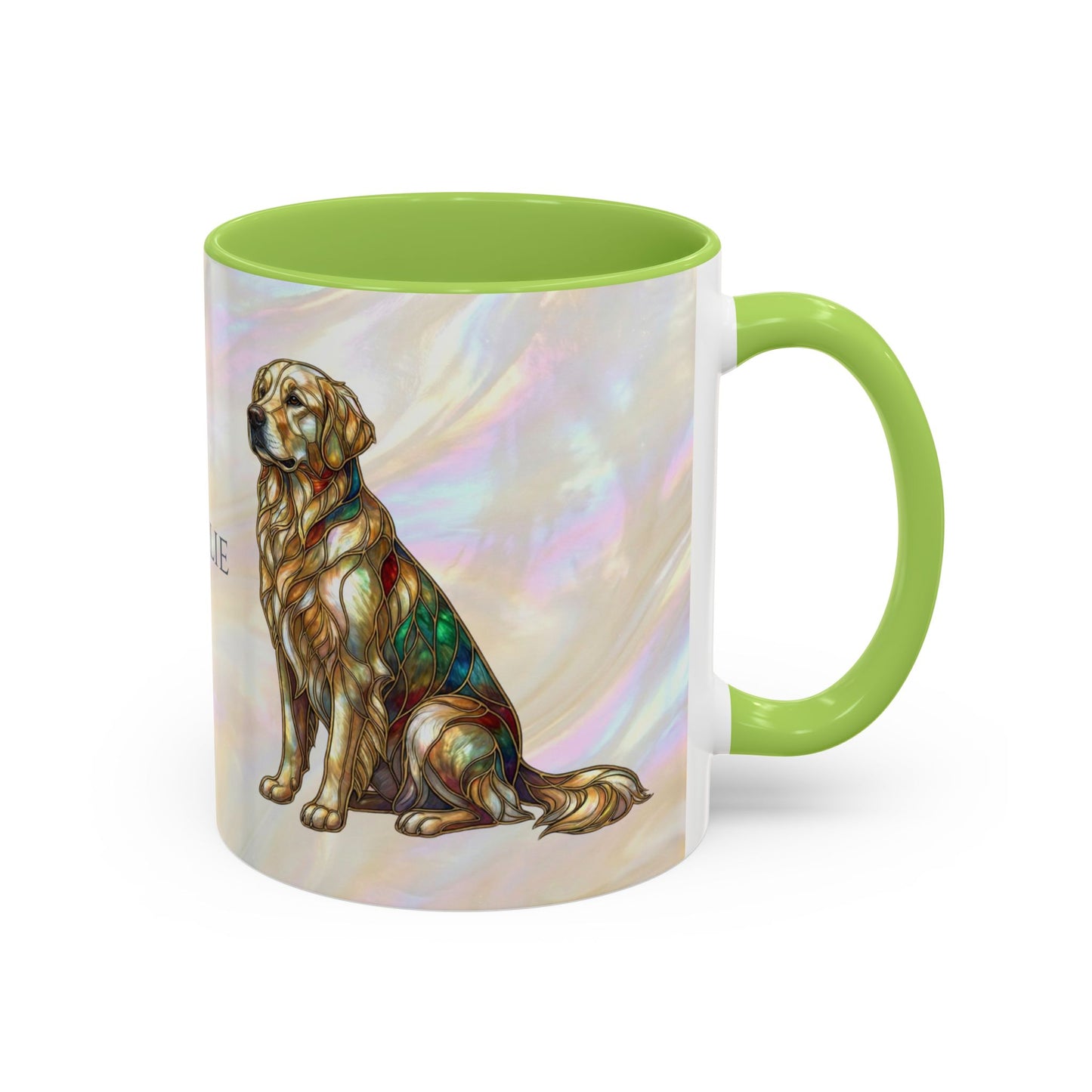 Personalized Golden Retriever Coffee Mug - Stained Glass Design 11/15oz - 14534