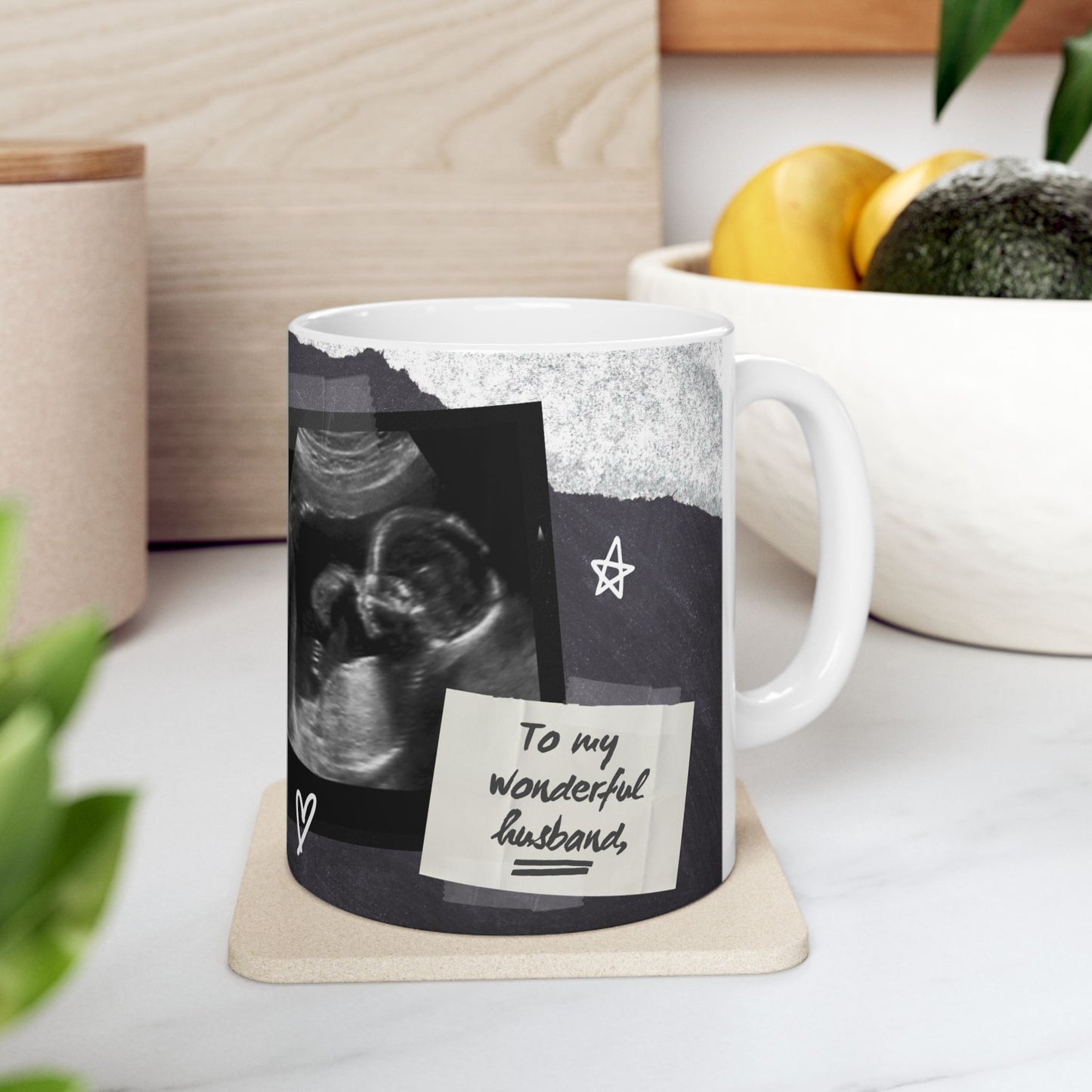Personalized Ceramic Mug for Expecting Dads, 11oz 15oz, Baby Announcement Gift, Father's Day Present, New Dad Keepsake - 14033