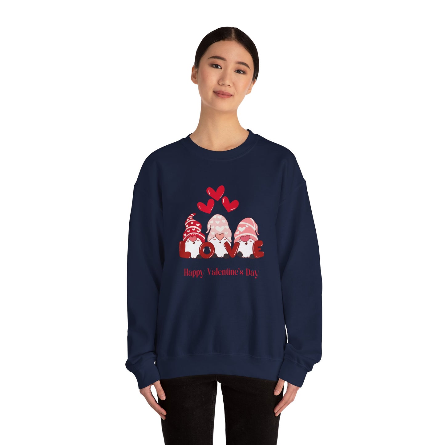 Gnomes, Love, Happy Valentine's Day - Unisex Heavy Blend™ Crewneck Sweatshirt - 11350