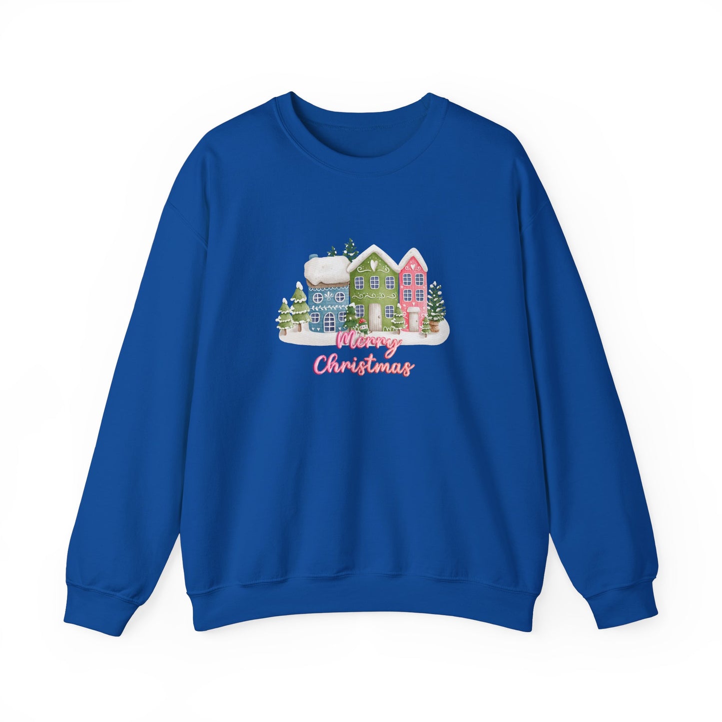 Merry Christmas, Houses - Unisex Heavy Blend™ Crewneck Sweatshirt - 10136