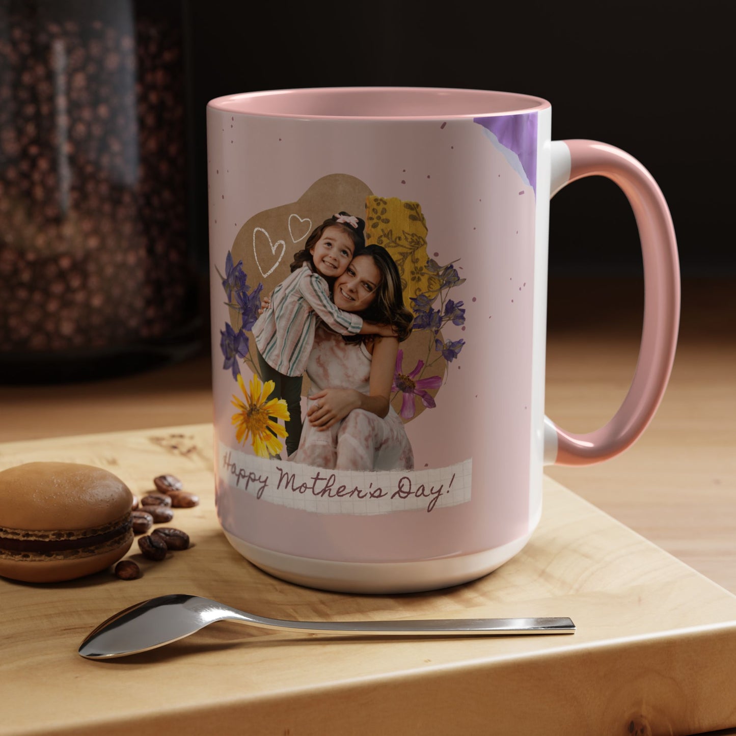 Floral Mother's Day Coffee Mug, Photo Customizable - Perfect Gift for Mom - 12583