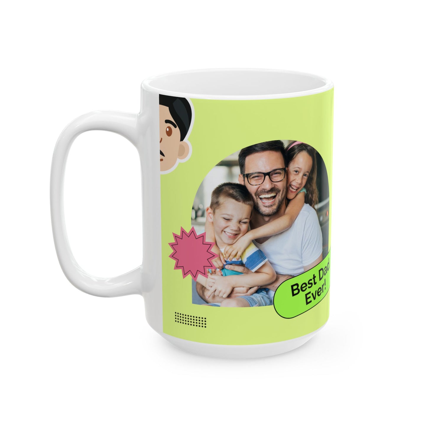 Happy Father's Day Ceramic Mug - Best Dad Ever Coffee Cup, Personalized Gift for Dads, Funny Mug for Him, Birthday Gift, Father's Day - 14052