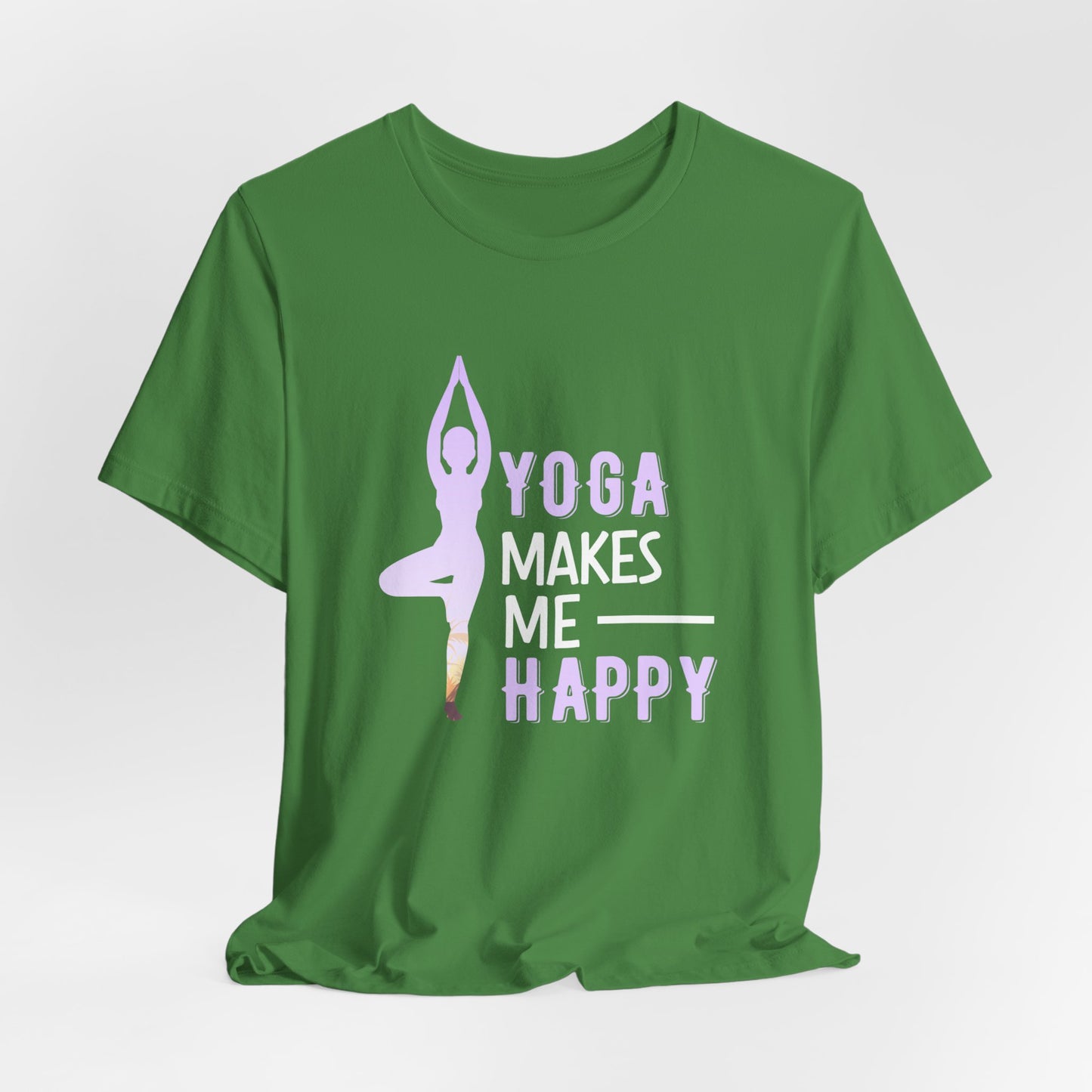 Yoga Makes Me Happy - Unisex Jersey Short Sleeve Tee