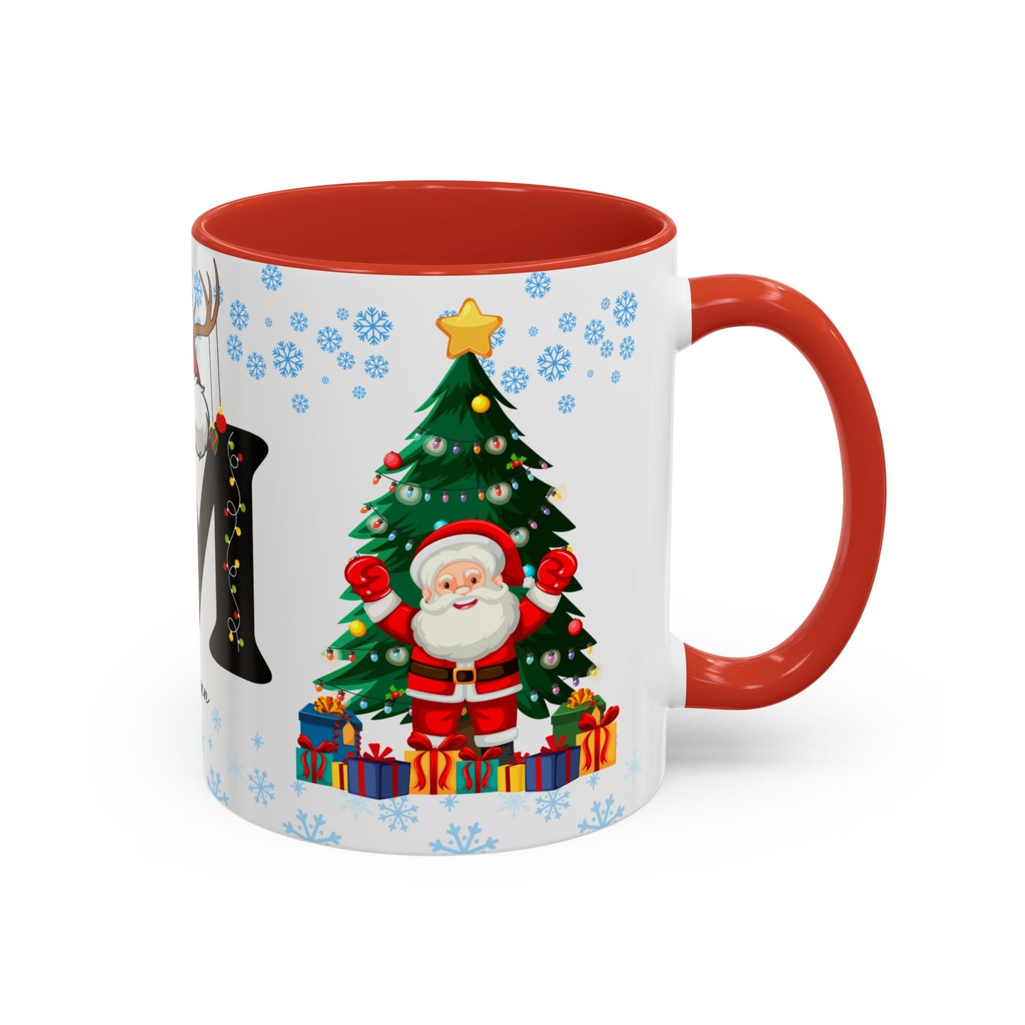 Christmas Letter M for Megan, Customizable - Accent Coffee Mug (11, 15oz)