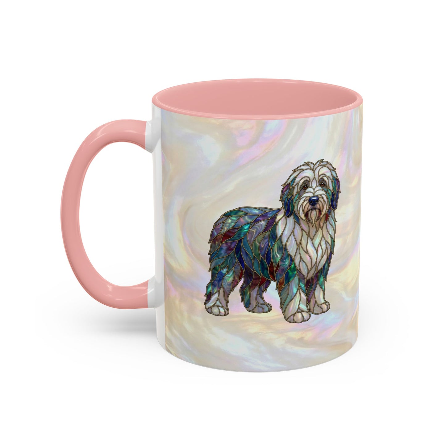 English Sheepdog Accent Coffee Mug -Stained Glass Style (11/15oz) - 14631