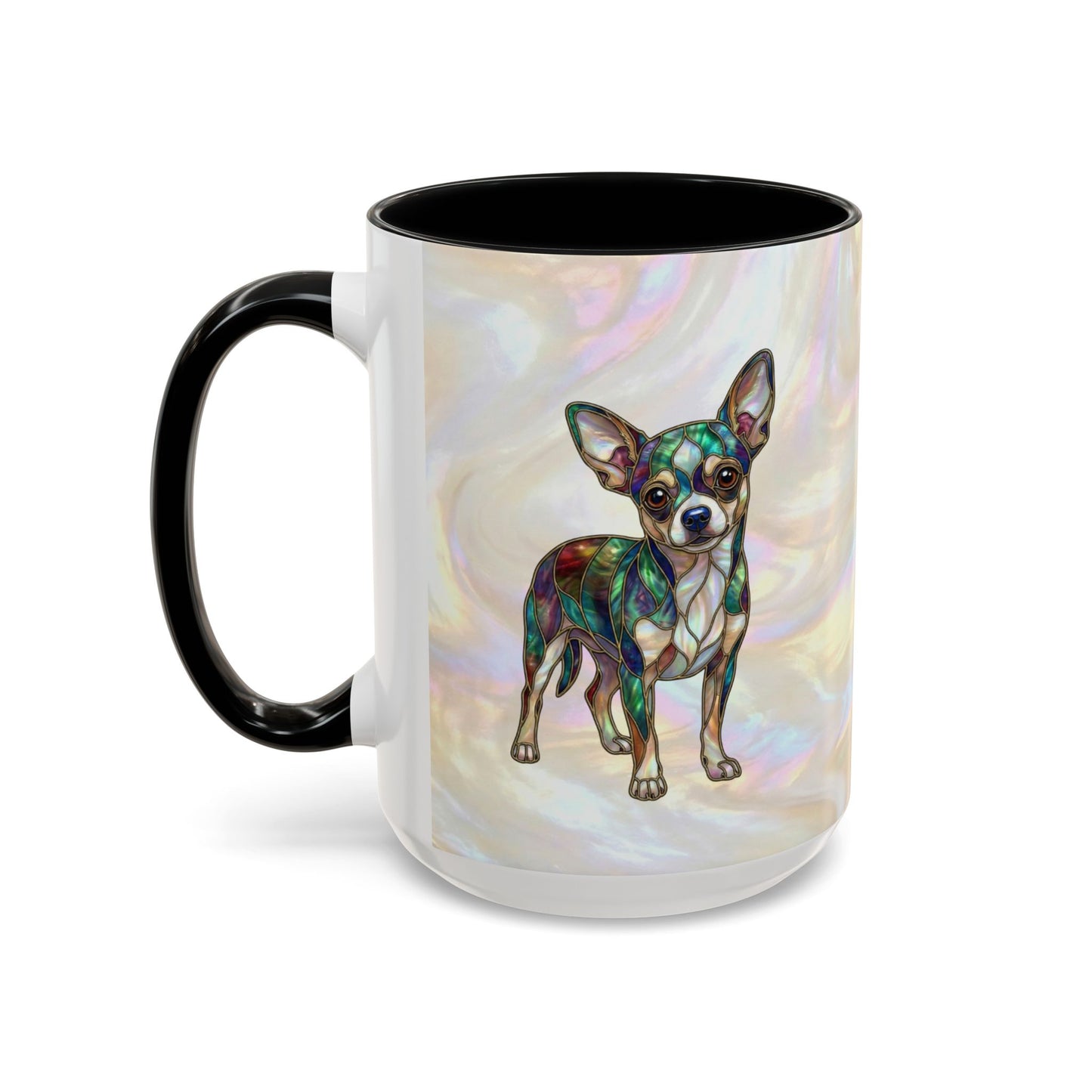 Chihuahua Accent Coffee Mug -Stained Glass Style (11/15oz) - 14625