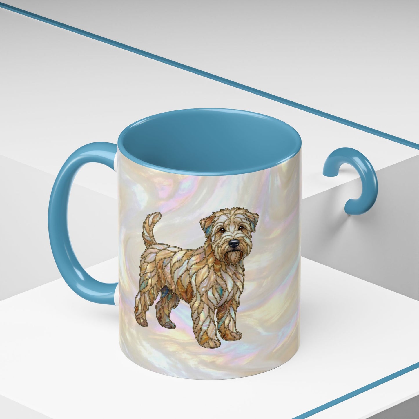 Wheaten Terrier Accent Coffee Mug – Stained Glass Design 11/15oz - 14651