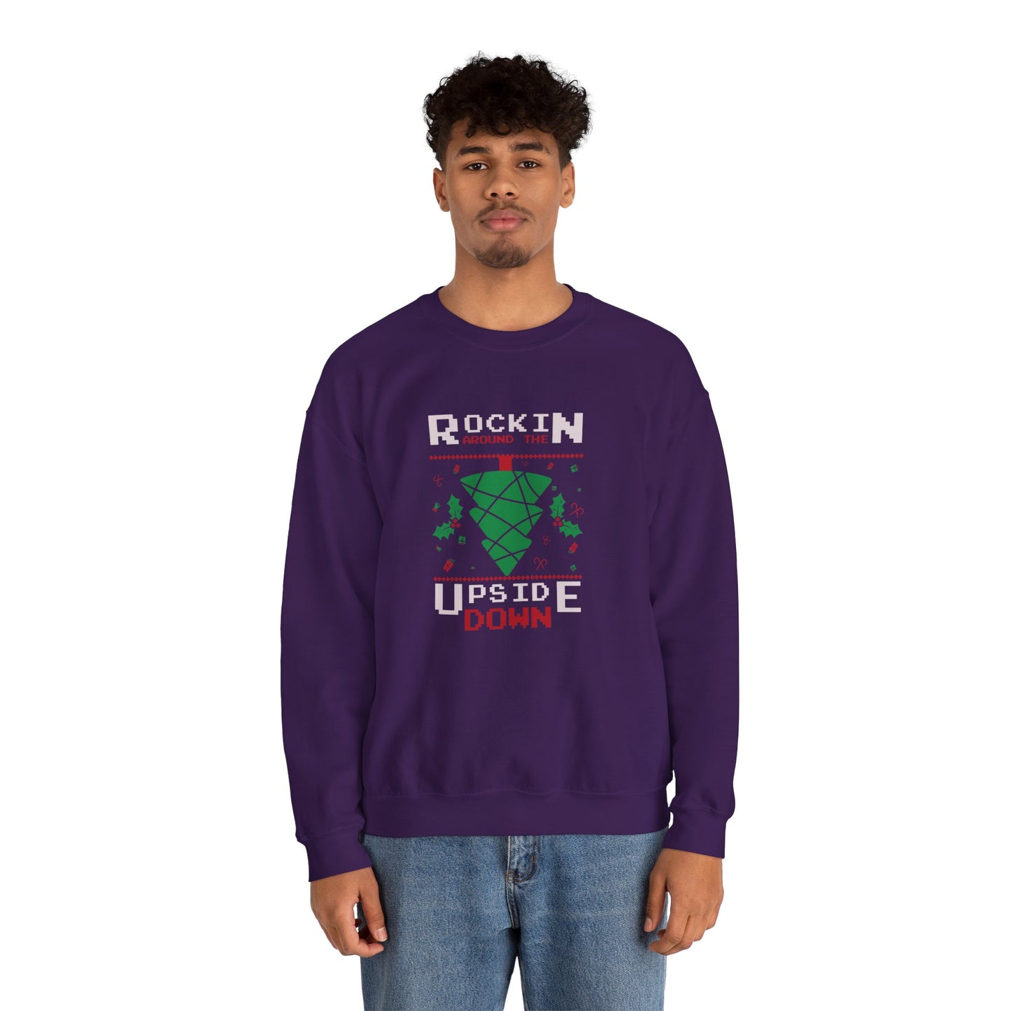 Rocking Around The Tree Upside Down - Unisex Heavy Blend™ Crewneck Sweatshirt