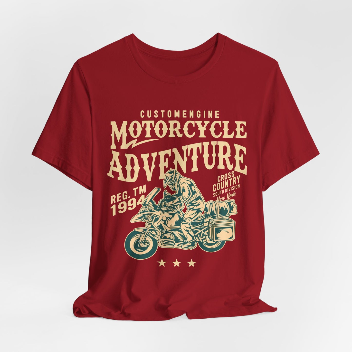 Custom Engine, Motorcycle Adventure - Unisex Jersey Short Sleeve Tee - 13146