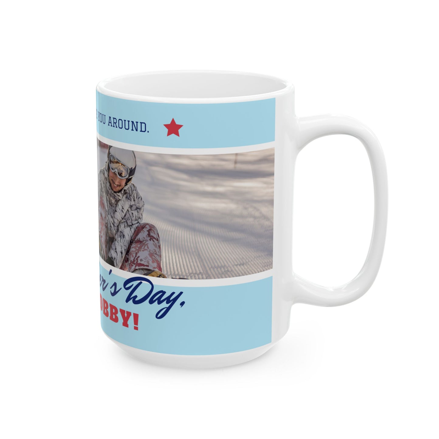 Personalized Father's Day Ceramic Coffee Mug, Custom Photo Mug for Dad, Family Gift, Birthday Present, Unique Mug for Men - 14056