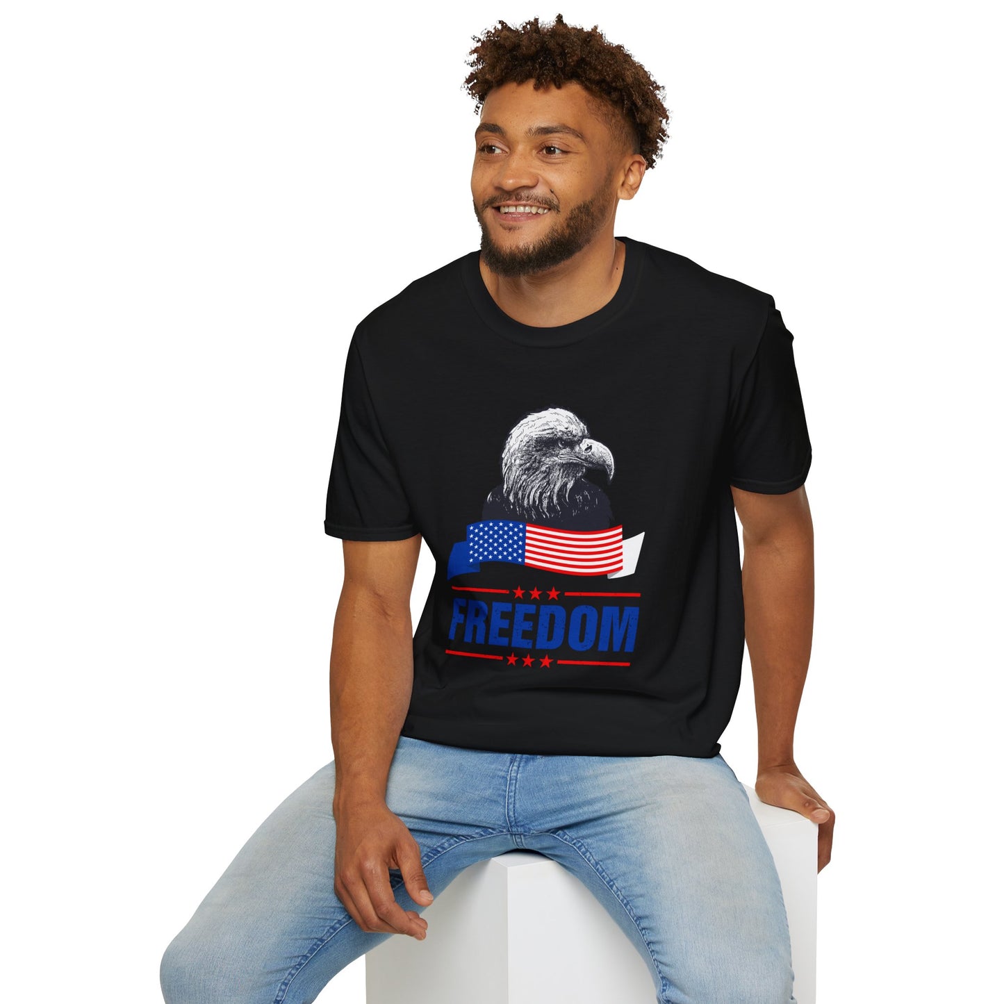 Eagle Freedom T-Shirt - Patriotic Tee for Independence Day, Memorial Day, Veteran's Day, Casual Wear, Gift for Freedom Lovers - 13738