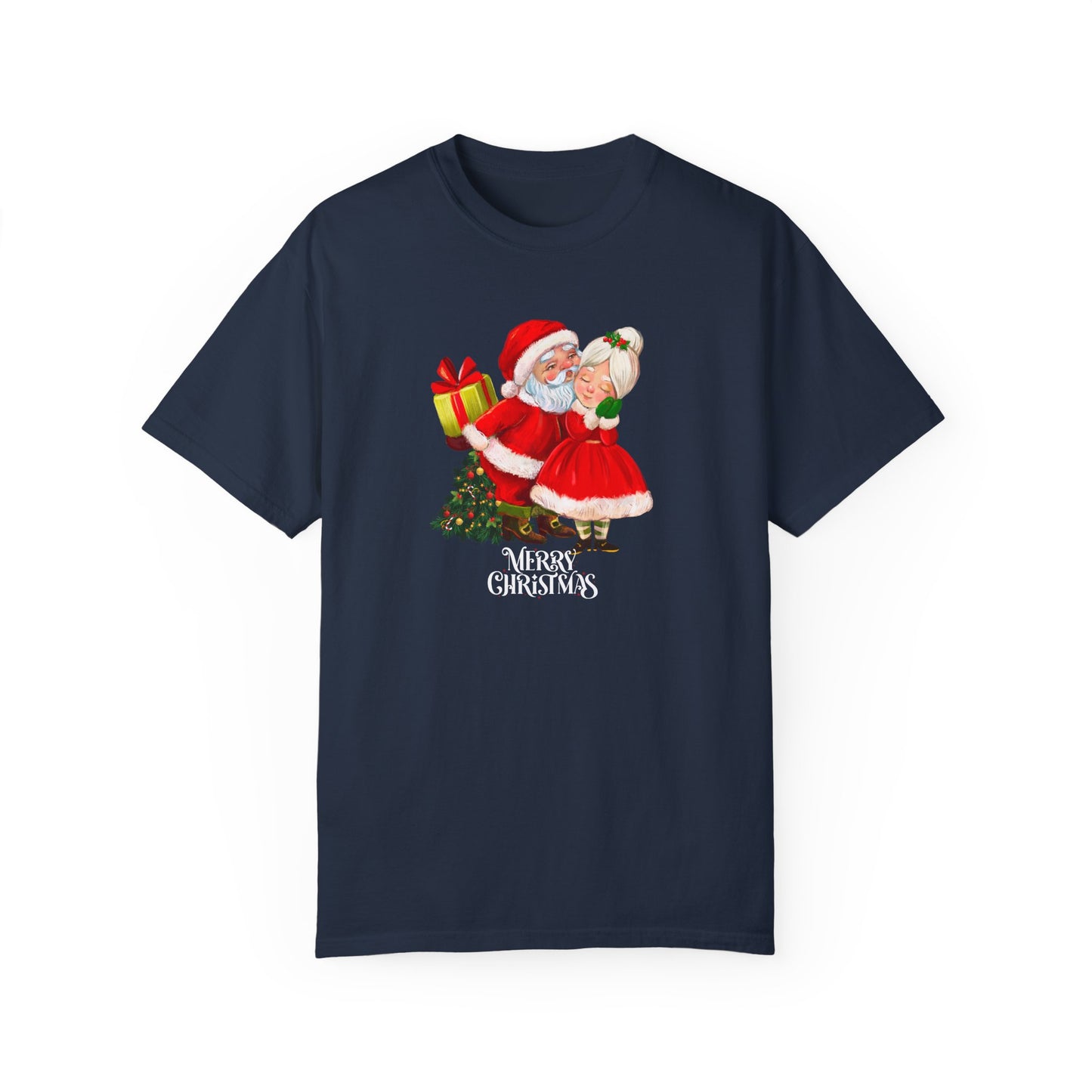 Santa & His Partner - Unisex Garment-Dyed T-shirt - 10025