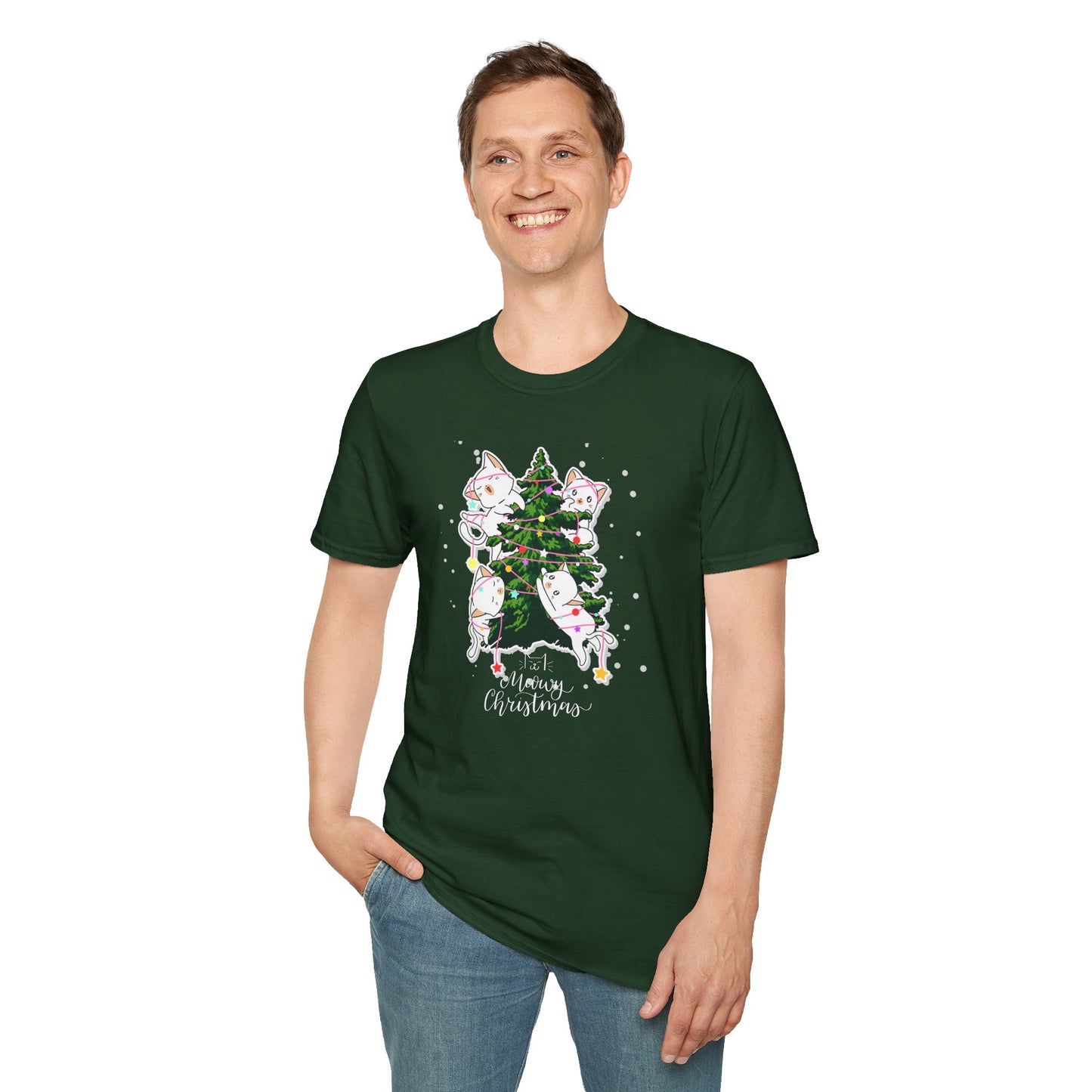 Meowy Christmas - Unisex Softstyle T-Shirt - 10078