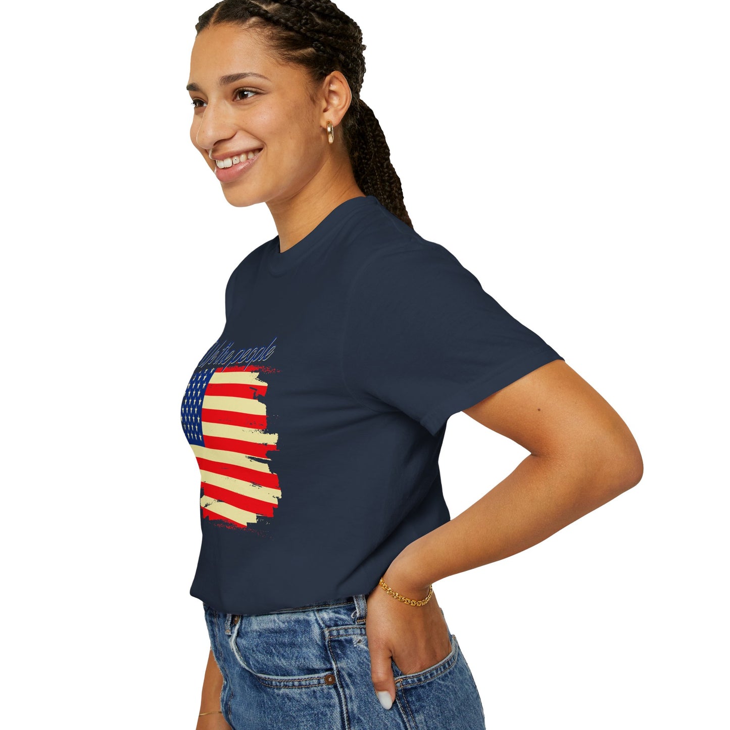 Patriotic Garment-Dyed T-Shirt - We the People, Independence Day Gift, Casual Wear, Constitution Day, Freedom Apparel - 13691